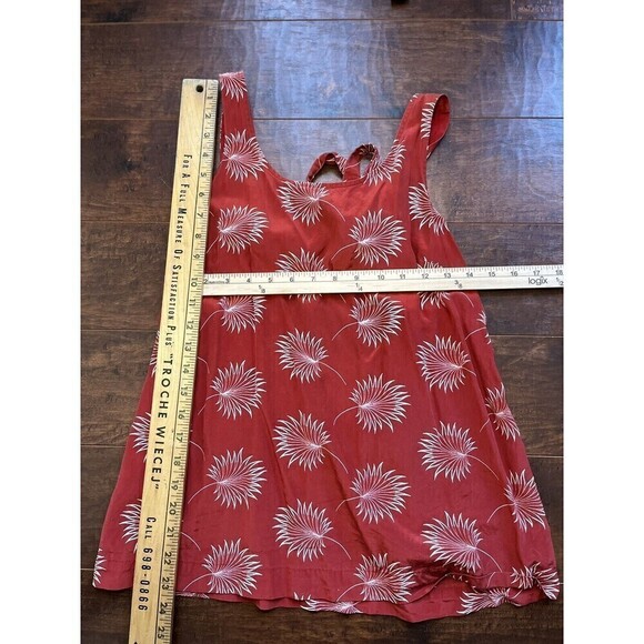 Madewell Silk Lookout Bow Back Top In palm flower Sz M - Picture 4 of 5